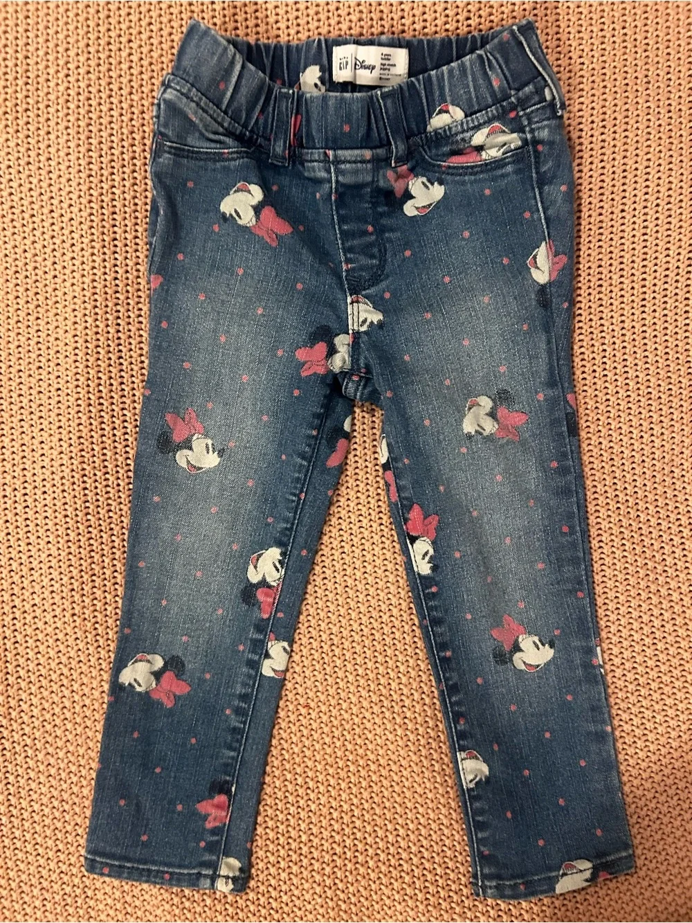 Gap Disney Minnie Mouse Girls Denim Jeggings Jeans Size 4T Stretch